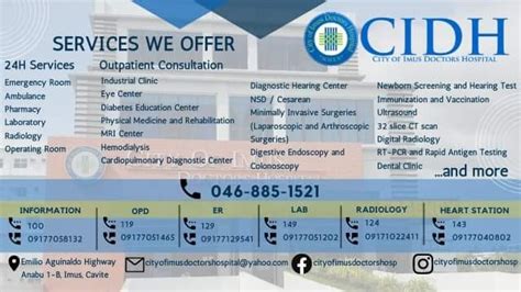 city of imus doctors hospital contact number|City Of Imus Doctors Hospital .